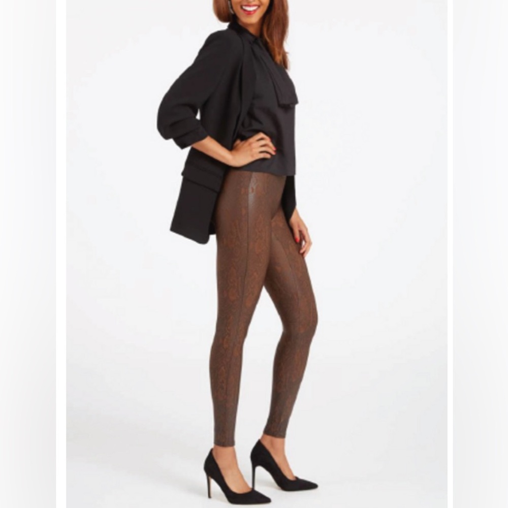 SPANX Faux leather snakeskin leggings